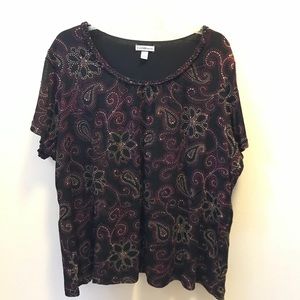Short sleeve black blouse